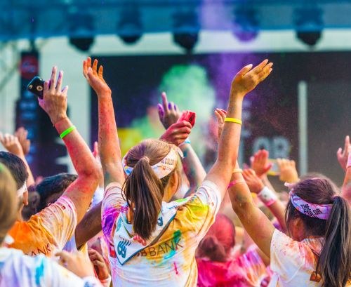 Colour-run team building activity organised by an event company in Singapore